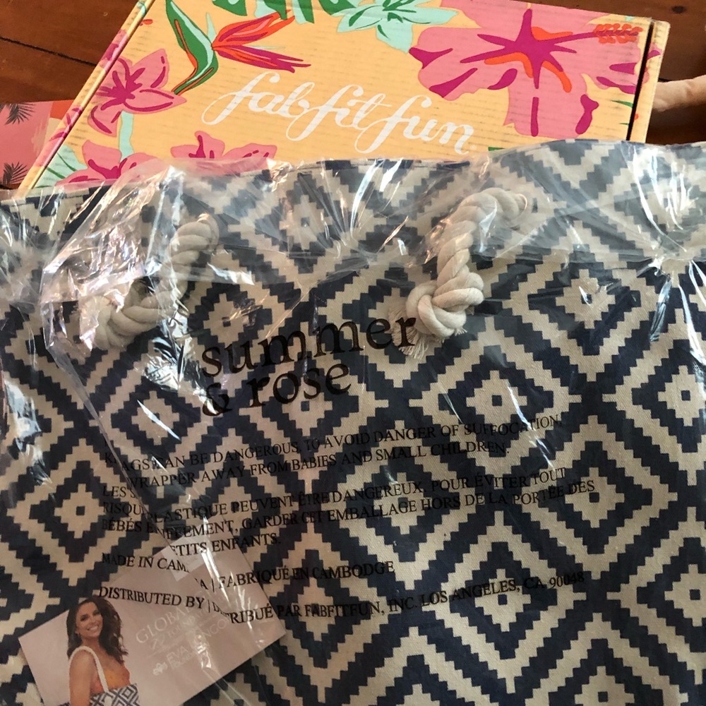 Summer and Rose navy diamond tote.